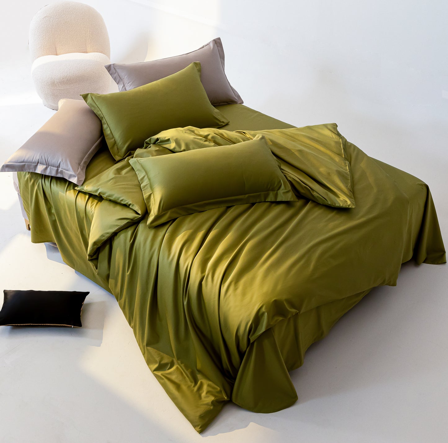 Pima Cotton 4-Piece Bedding sheets Set-Moss Green